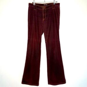 Frankie B. Vintage Y2K Low Rise Flare Corduroy Pants Burgundy Red Size 6 Medium